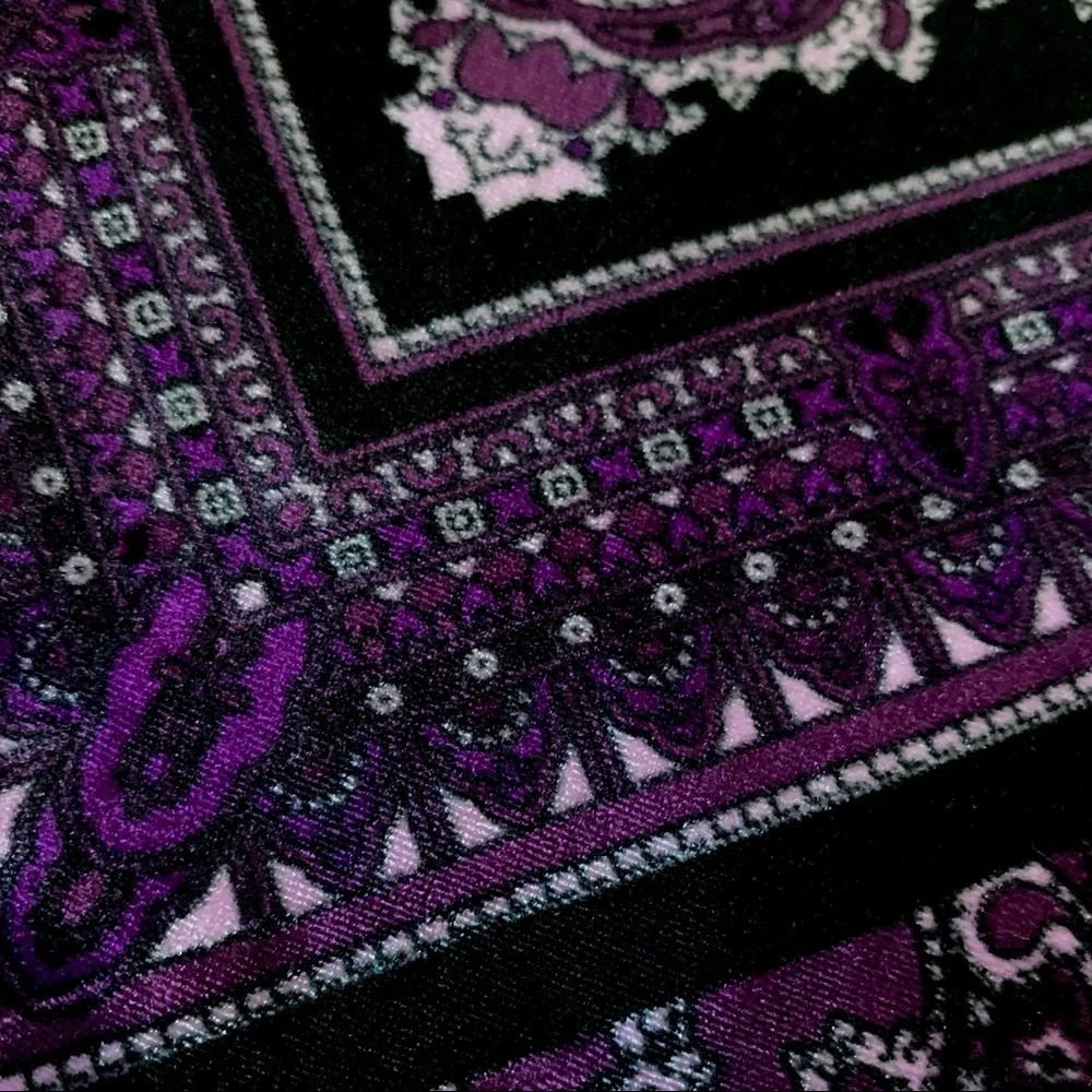 🚫SOLD•E✝️SY🚫 Vintage Velour Asymmetrical Paisley Purple Skirt - Picture 5 of 9